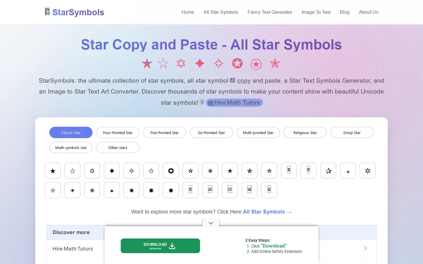 starsymbols.io Homepage screenshot