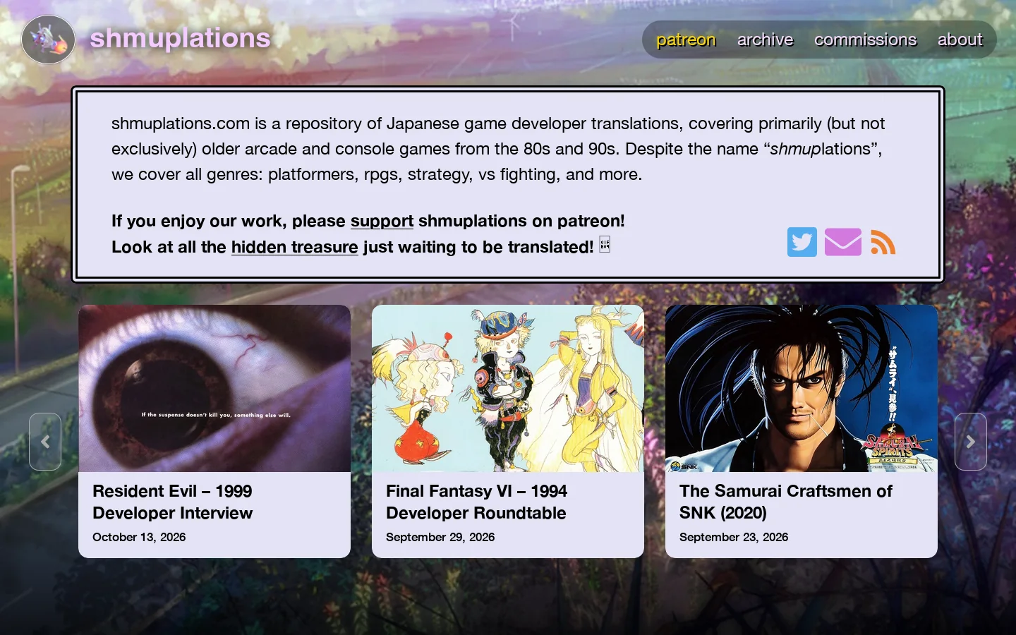 shmuplations.com Homepage screenshot