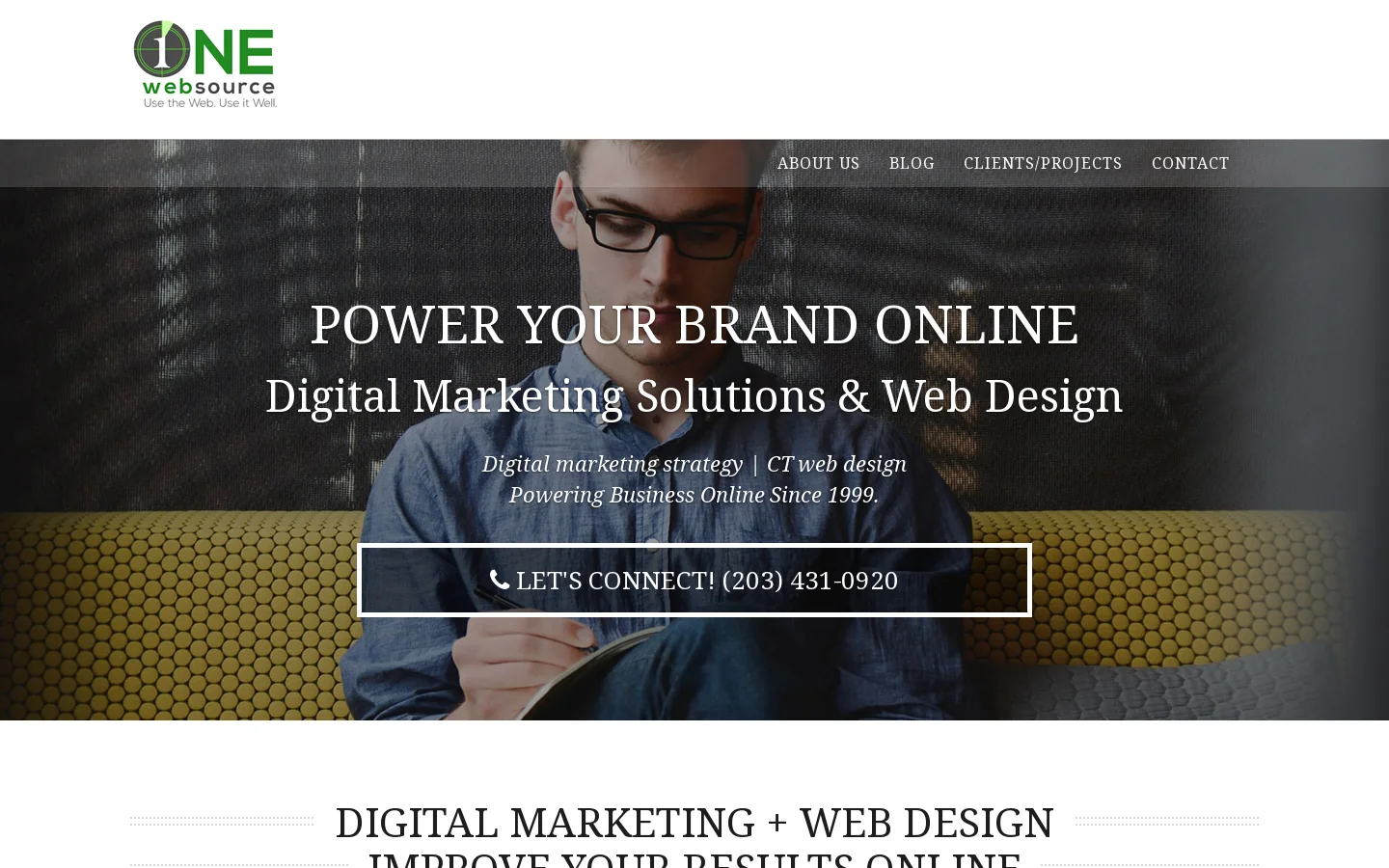 One Web Source Homepage screenshot