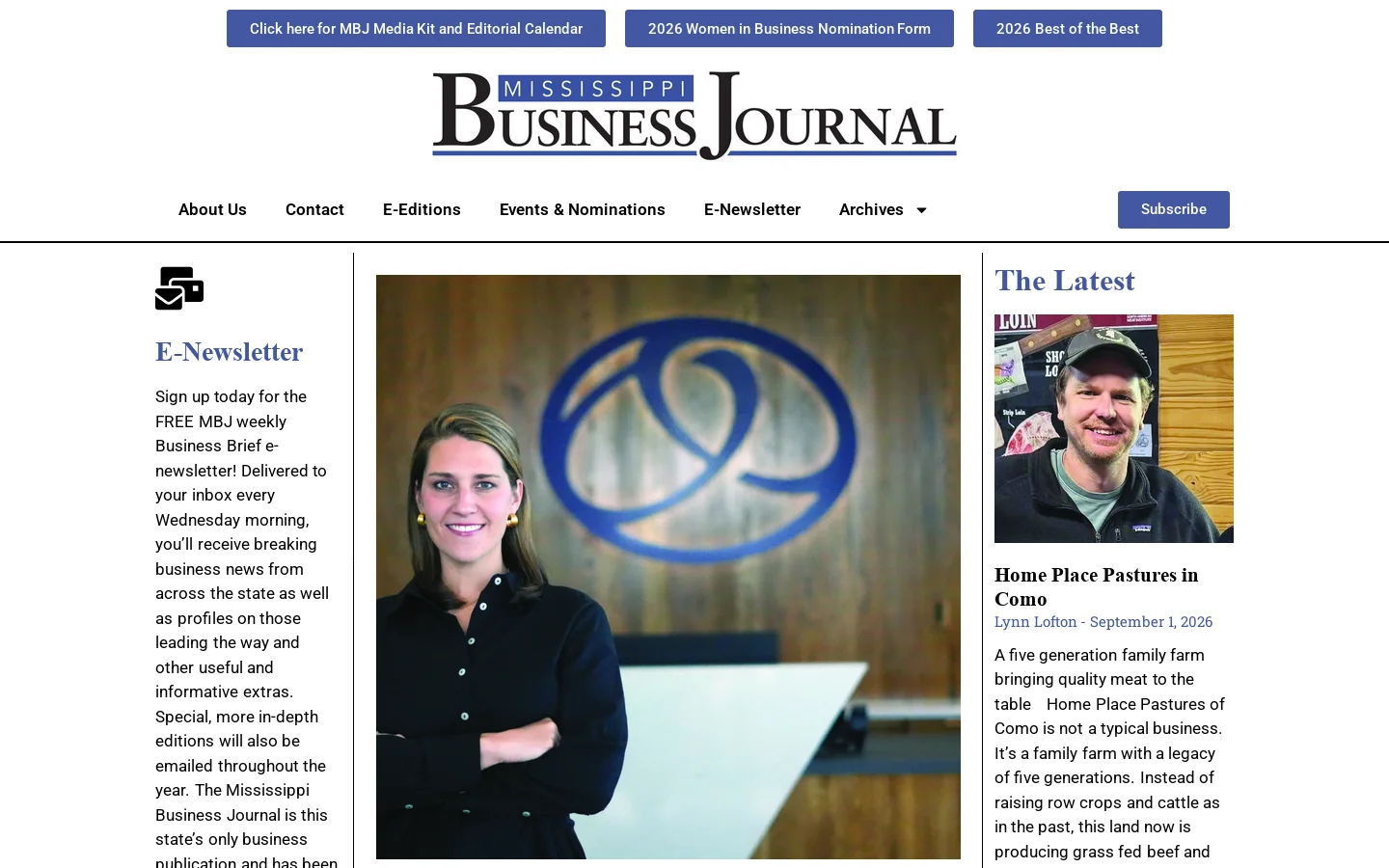 Mississippi Business Journal – Mississippi's premier source for business and economic development news Homepage screenshot