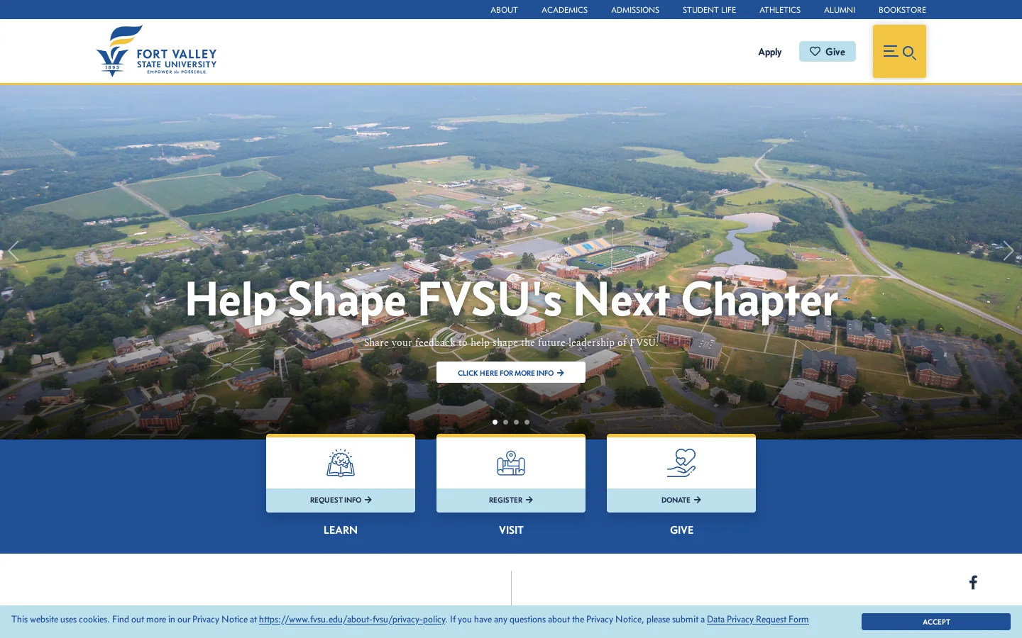 Home - Fort Valley State University Homepage screenshot
