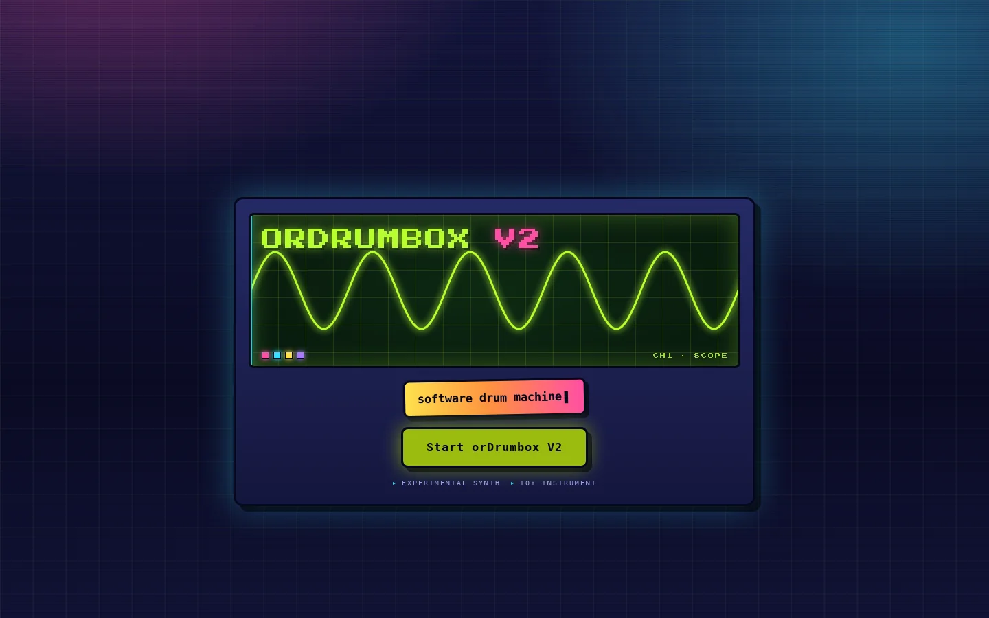 orDrumbox Homepage screenshot