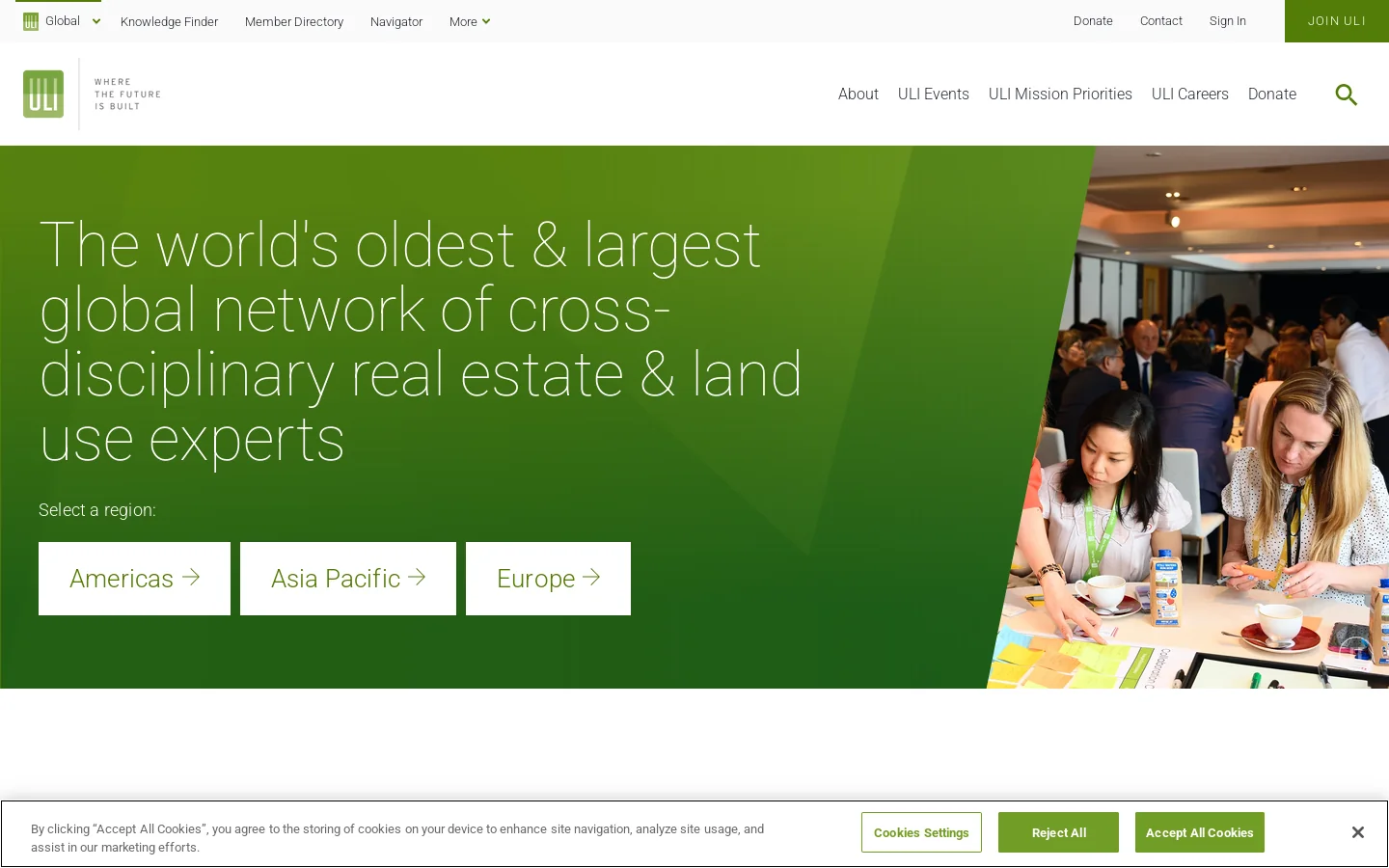 Urban Land Institute Homepage screenshot