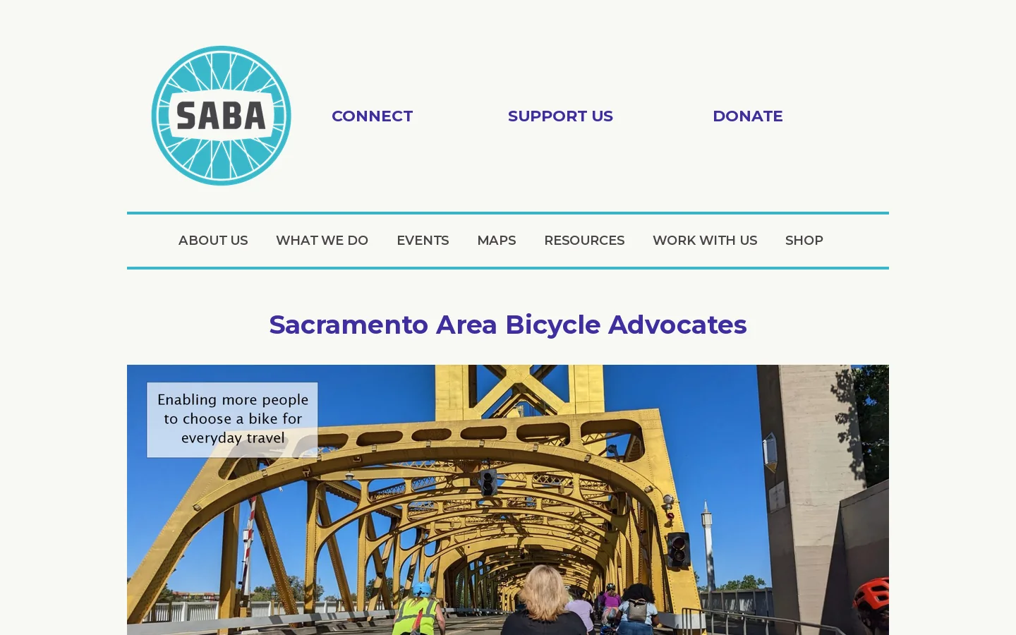 Sacramento Area Bicycle Advocates - Enabling more people to choose a bike for everyday travel Homepage screenshot