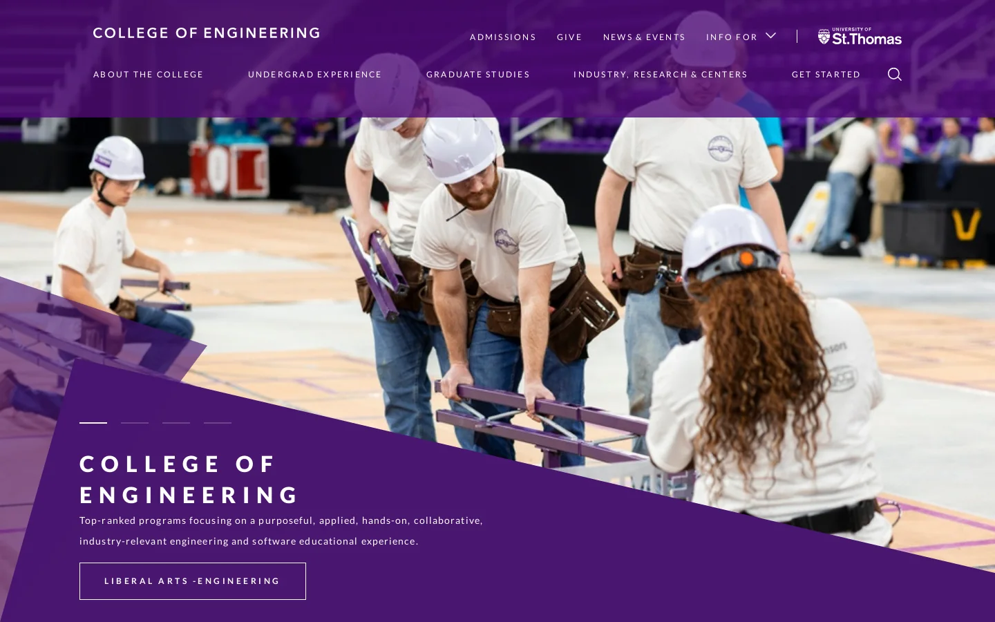 College of Engineering | University of St. Thomas – Minnesota Homepage screenshot