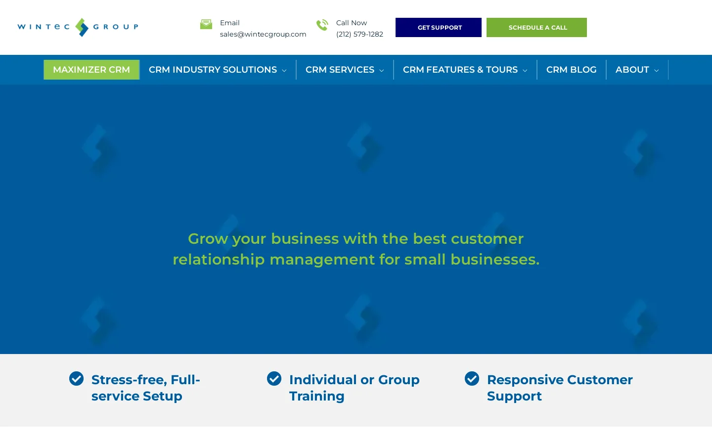 Best CRM for Small Businesses Homepage screenshot