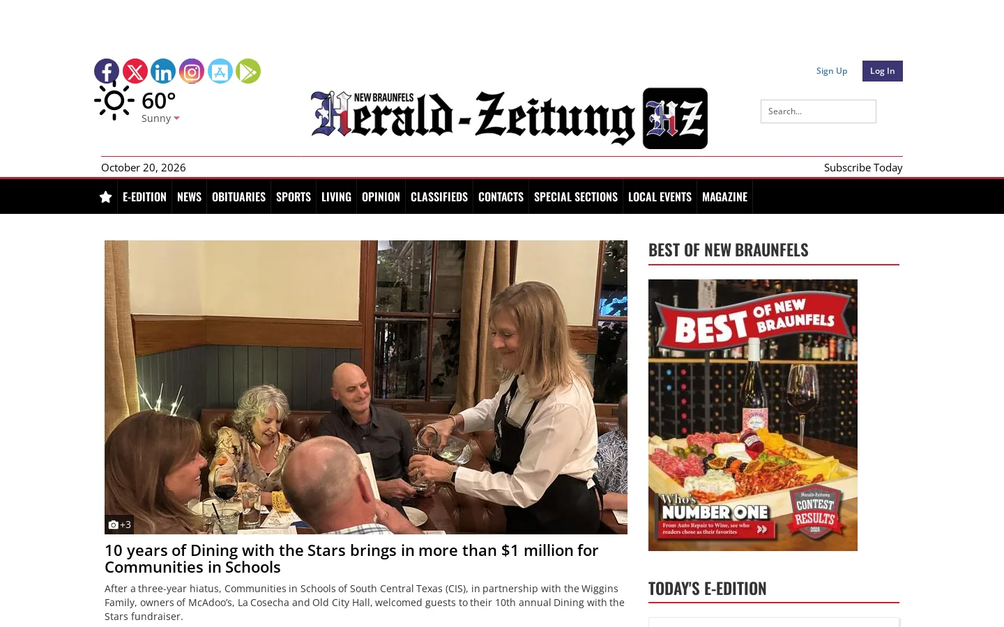 Herald-Zeitung Homepage screenshot