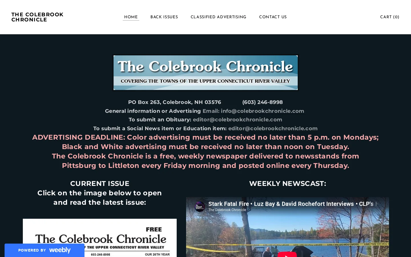 The Colebrook Chronicle - The Colebrook Chronicle Homepage screenshot