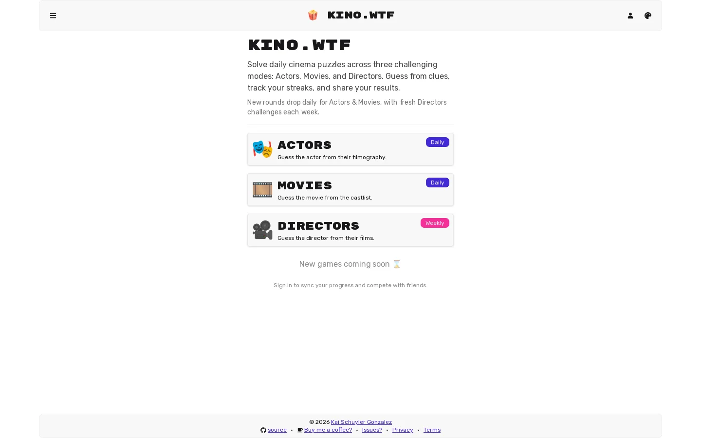 kino.wtf Homepage screenshot