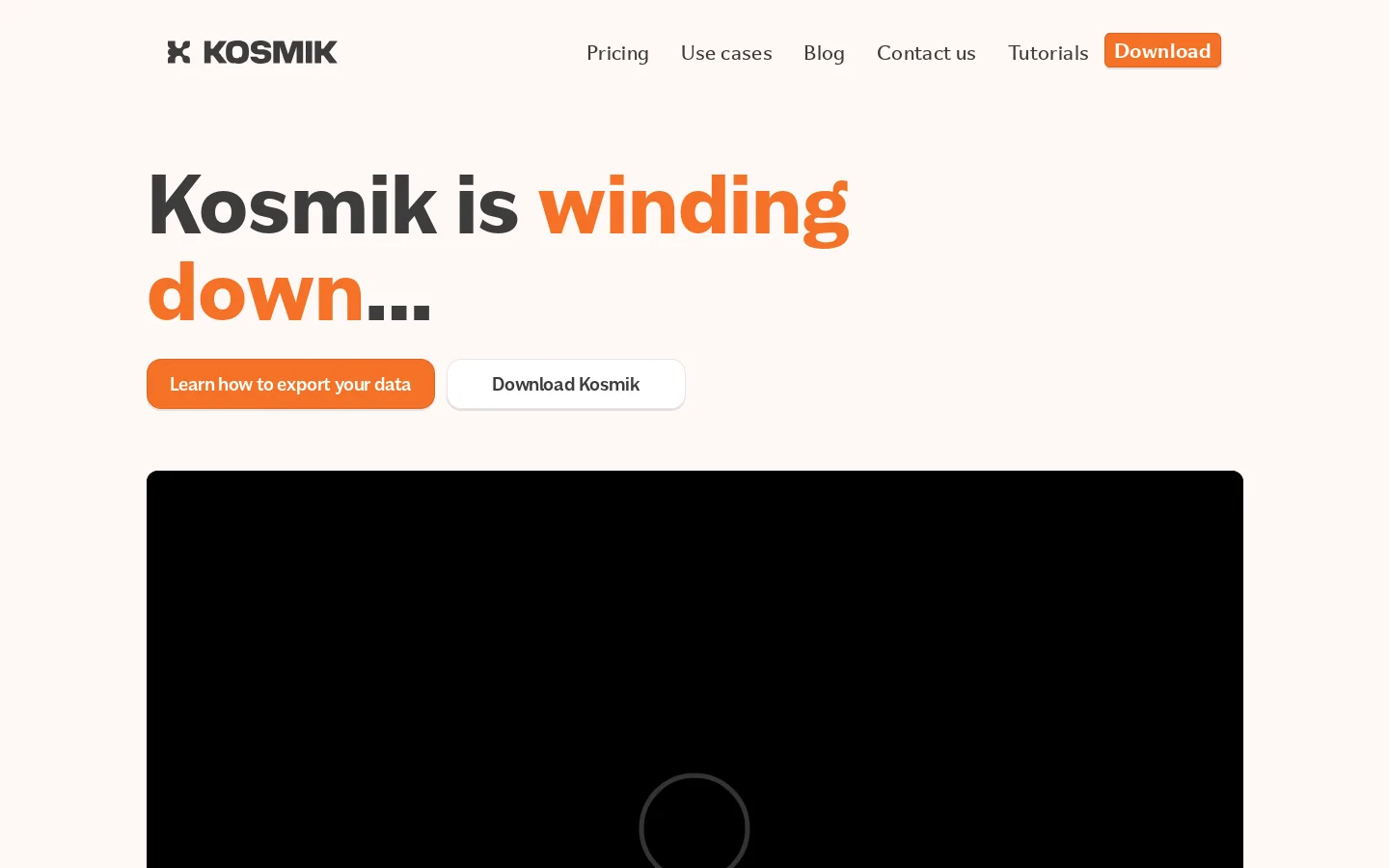 Kosmik Homepage screenshot