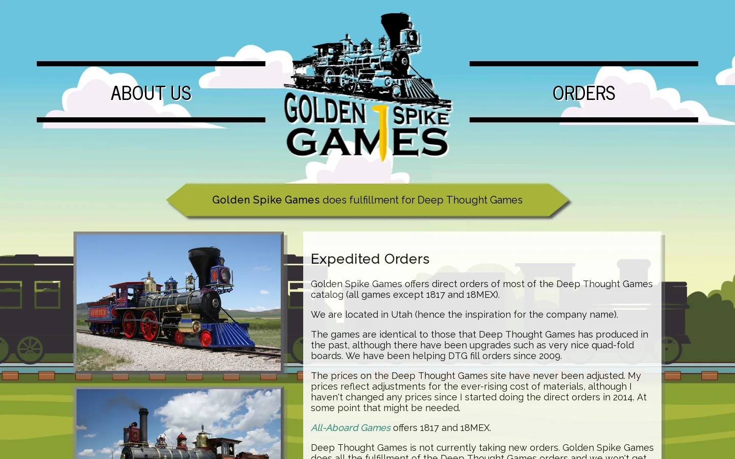 goldenspikegames.com Homepage screenshot
