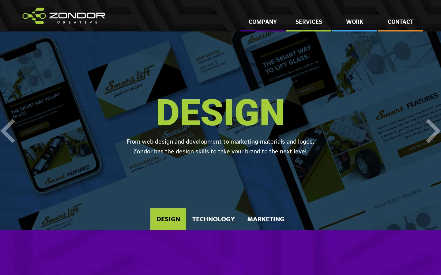 Zondor Creative Homepage screenshot