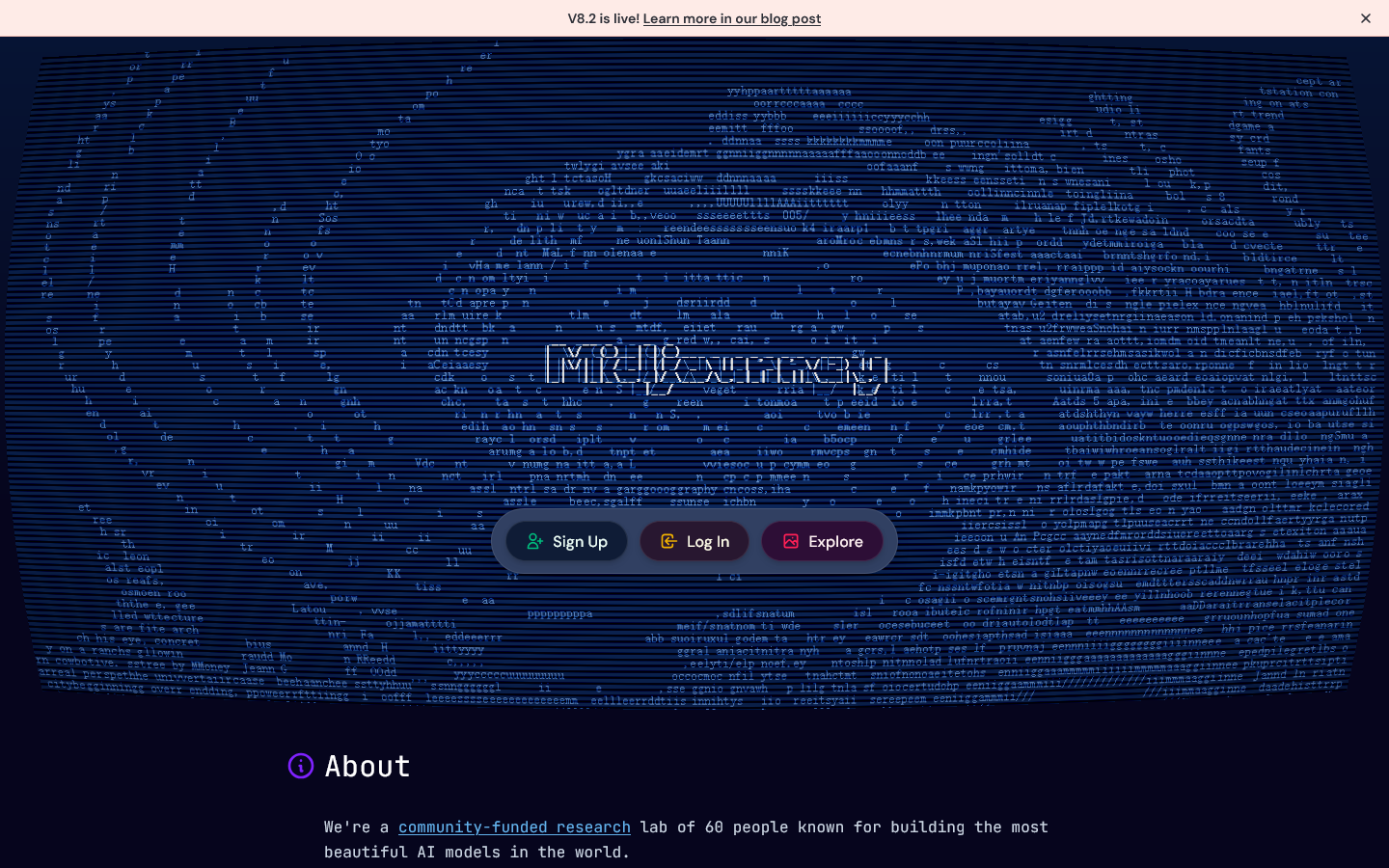 Midjourney Homepage screenshot