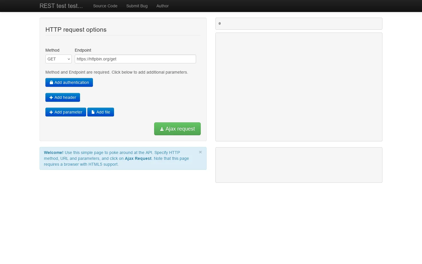 REST test test Homepage screenshot