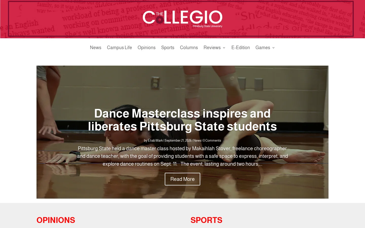 The Collegio | Homepage screenshot