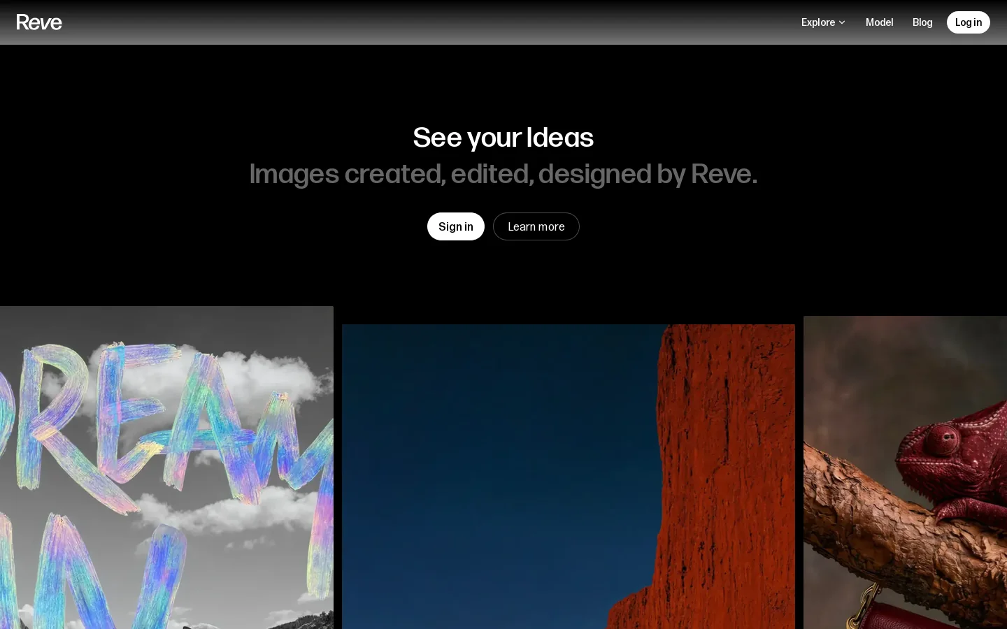 Reve Image - Model Homepage screenshot