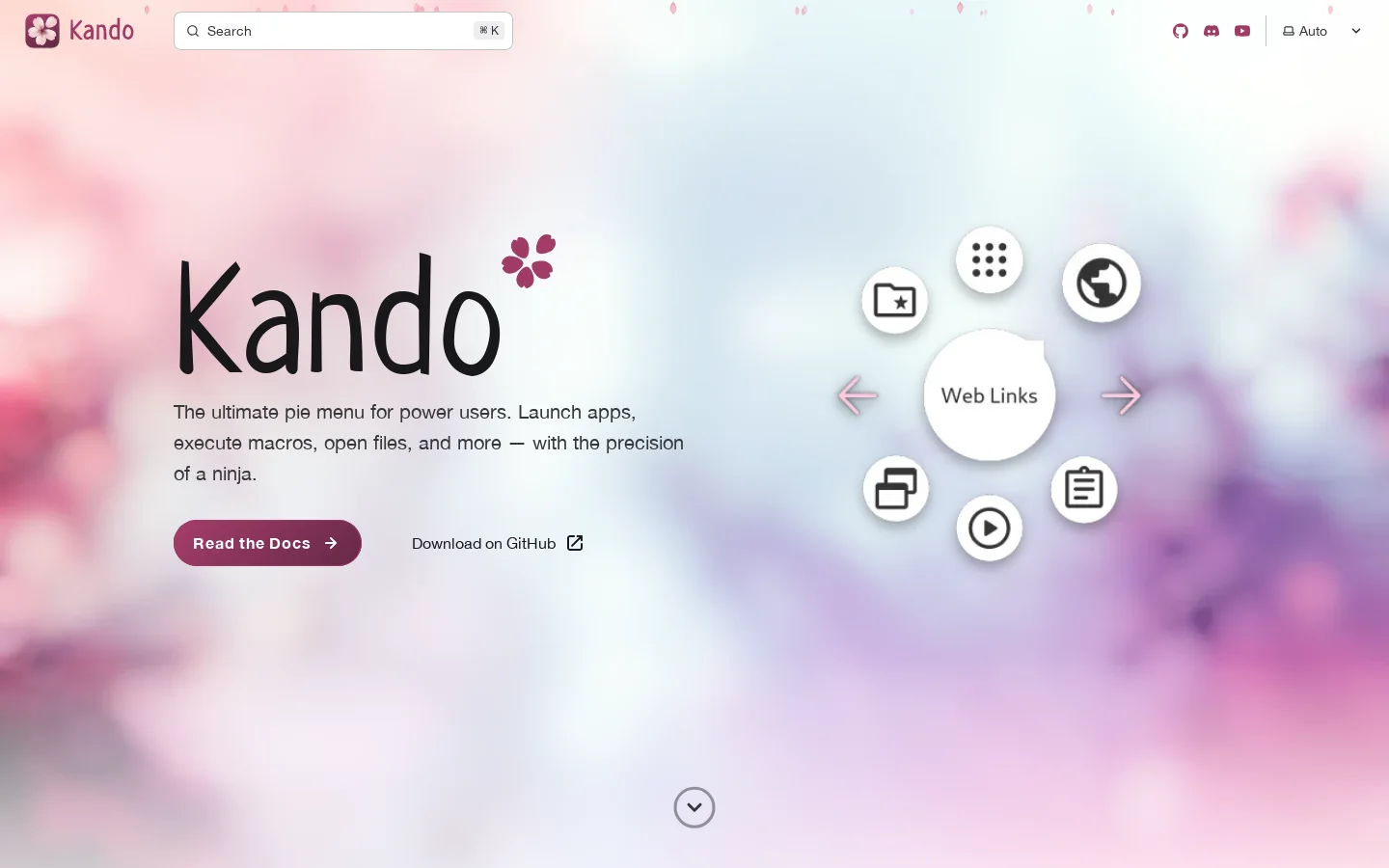 Kando Homepage screenshot
