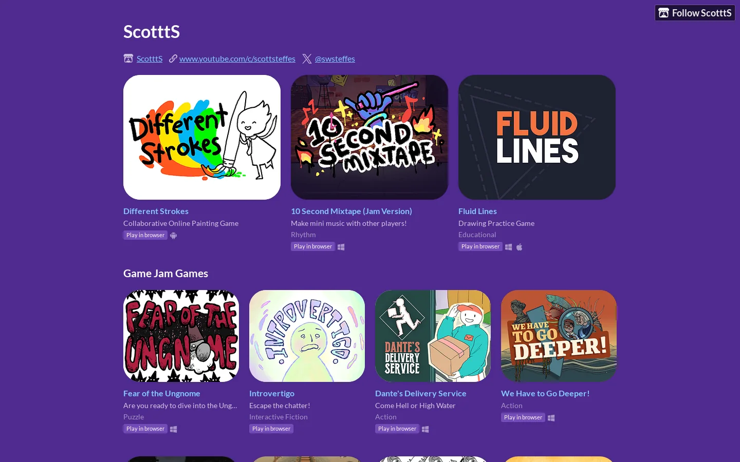 ScotttS Homepage screenshot