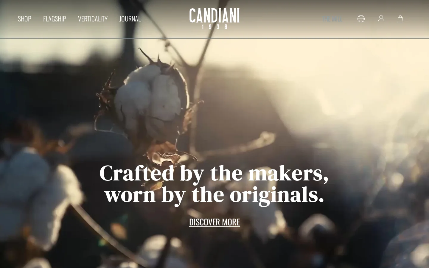 Discover Candiani’s jeans Homepage screenshot