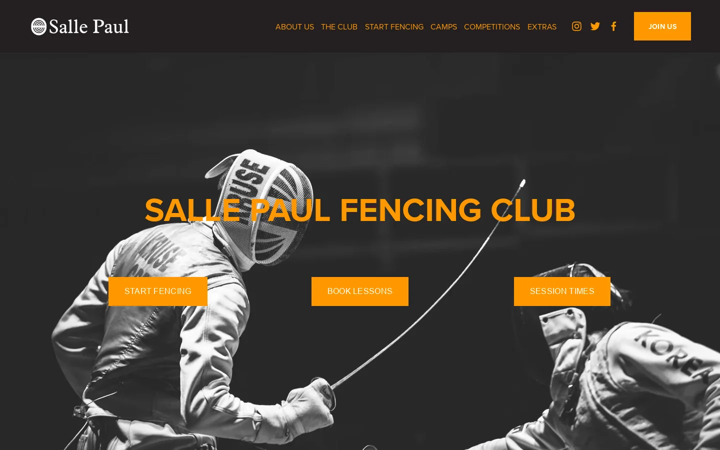 Salle Paul Fencing Club London Homepage screenshot