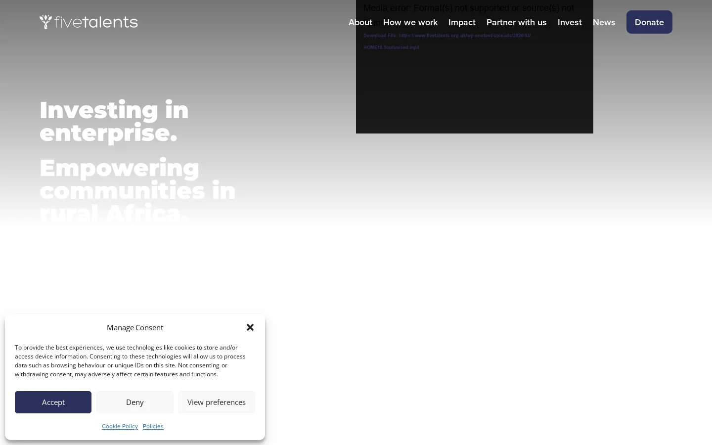 Five Talents UK Homepage screenshot