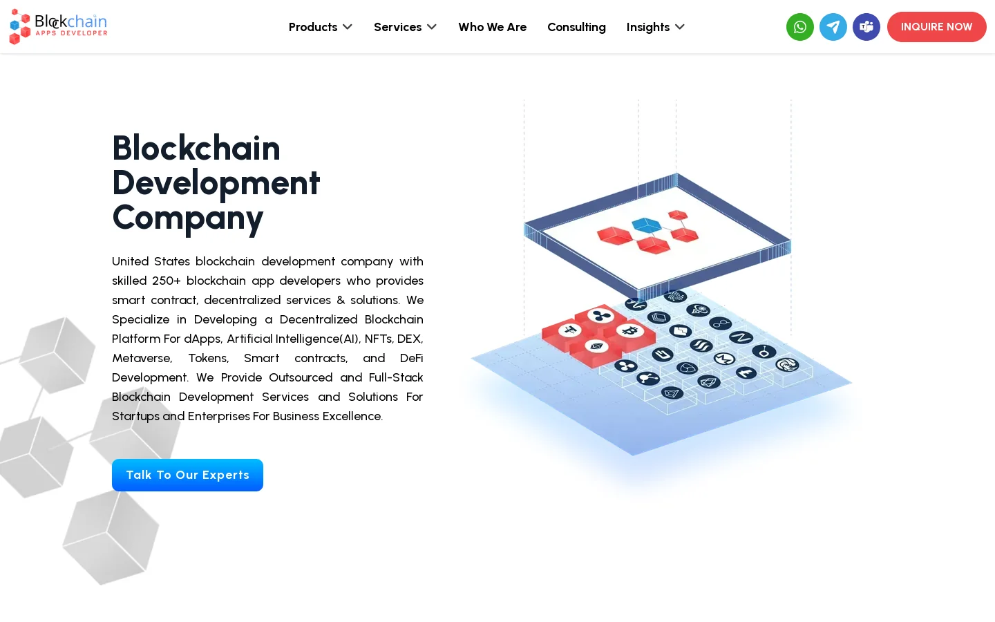 Blockchain Development Company United States Homepage screenshot