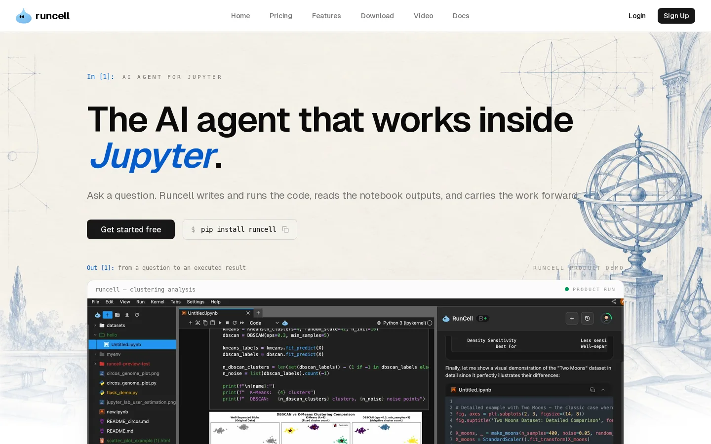 Runcell Homepage screenshot