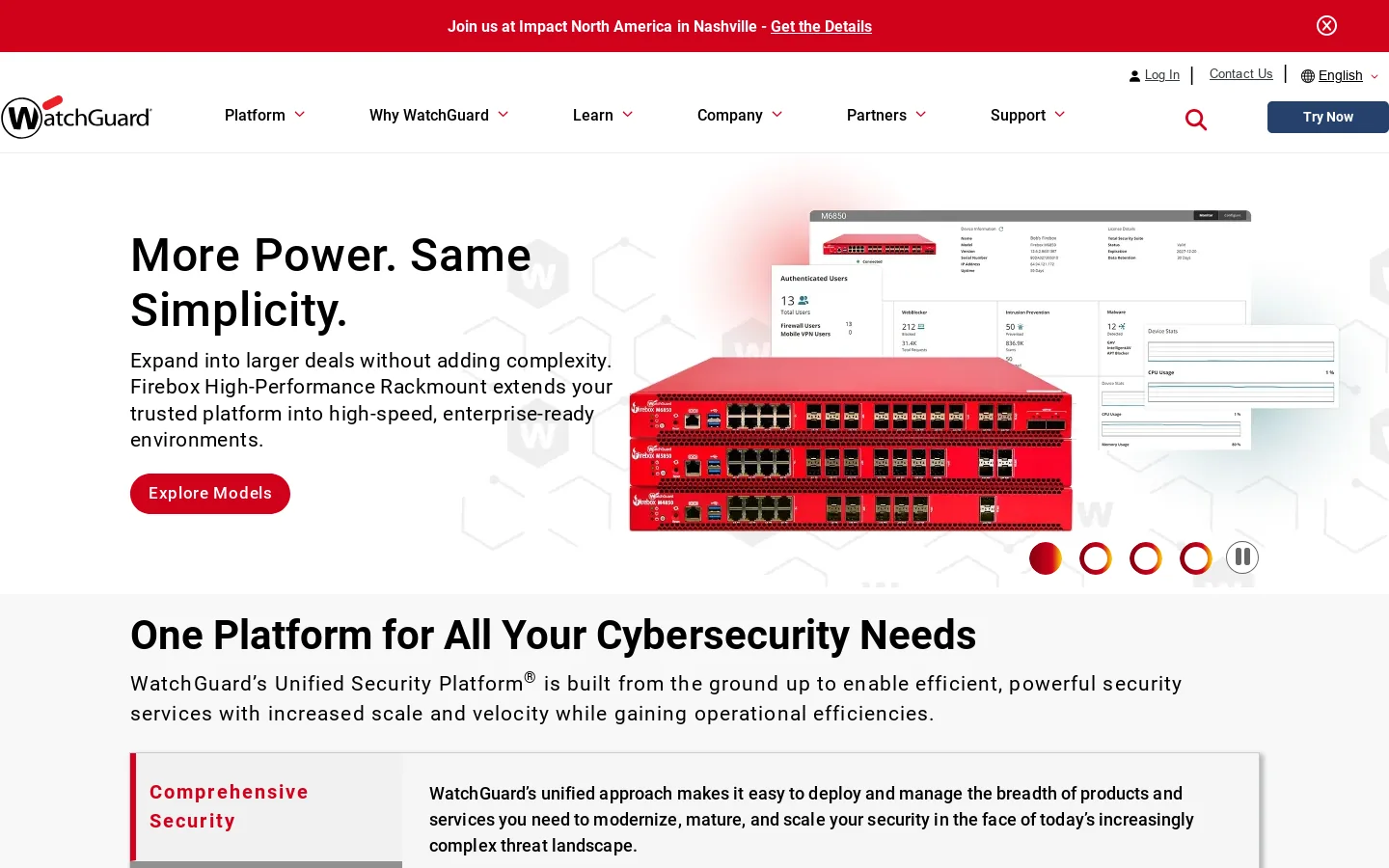 WatchGuard Homepage screenshot