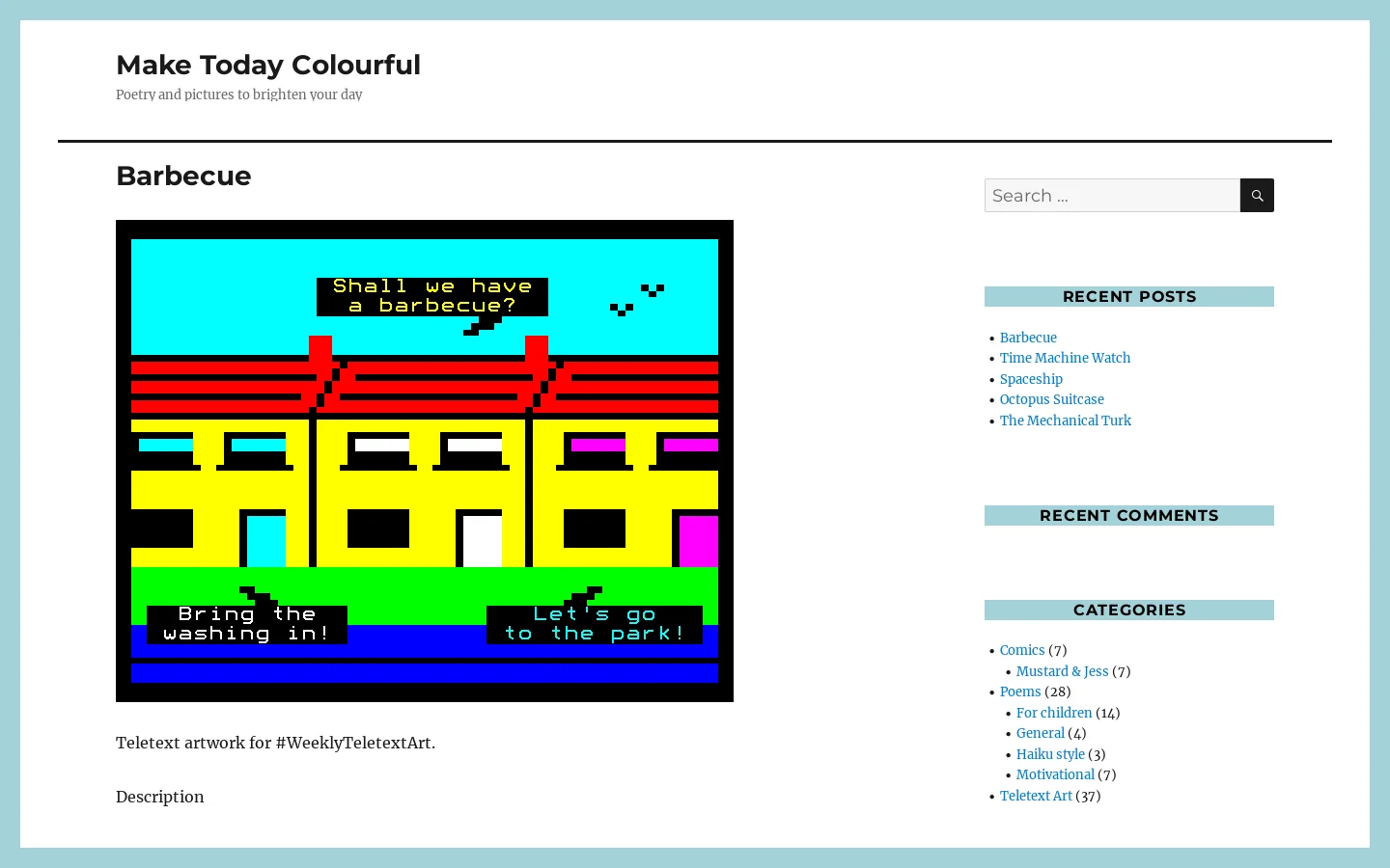 Make Today Colourful Homepage screenshot