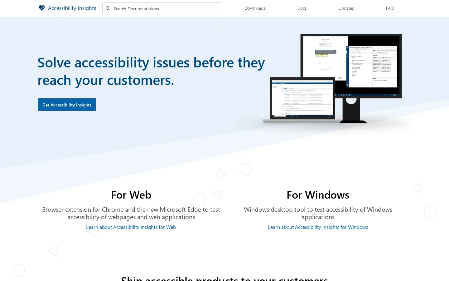 Accessibility Insights Homepage screenshot