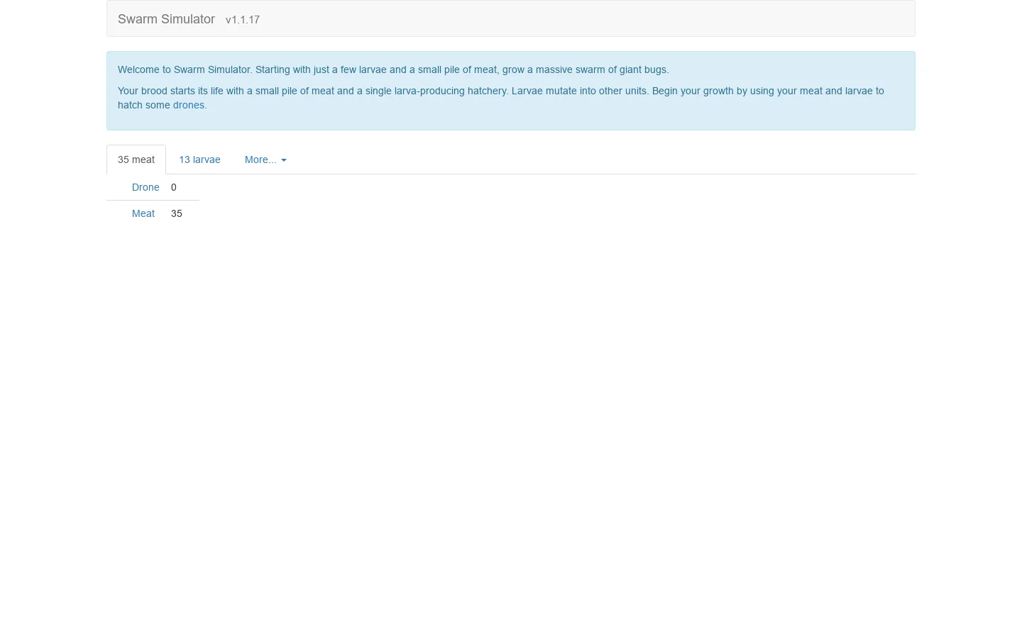 Swarm Simulator Homepage screenshot