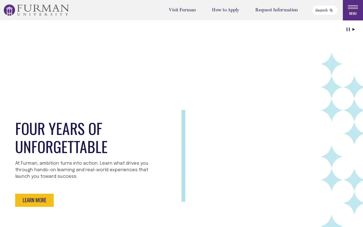 Furman University Homepage screenshot