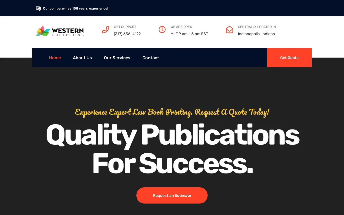 Western Publishing Homepage screenshot