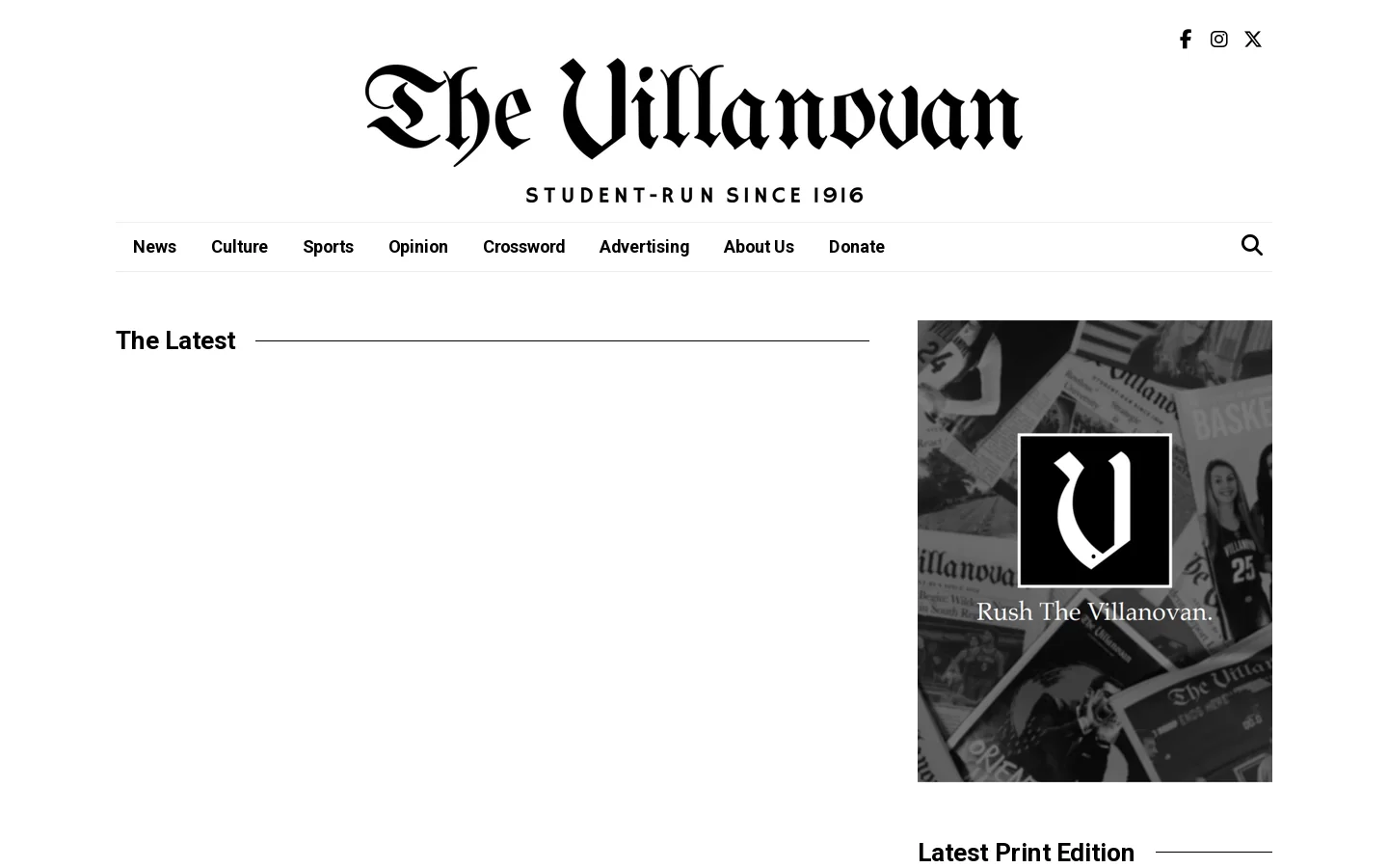 The Villanovan – The Student News Site of Villanova University Homepage screenshot