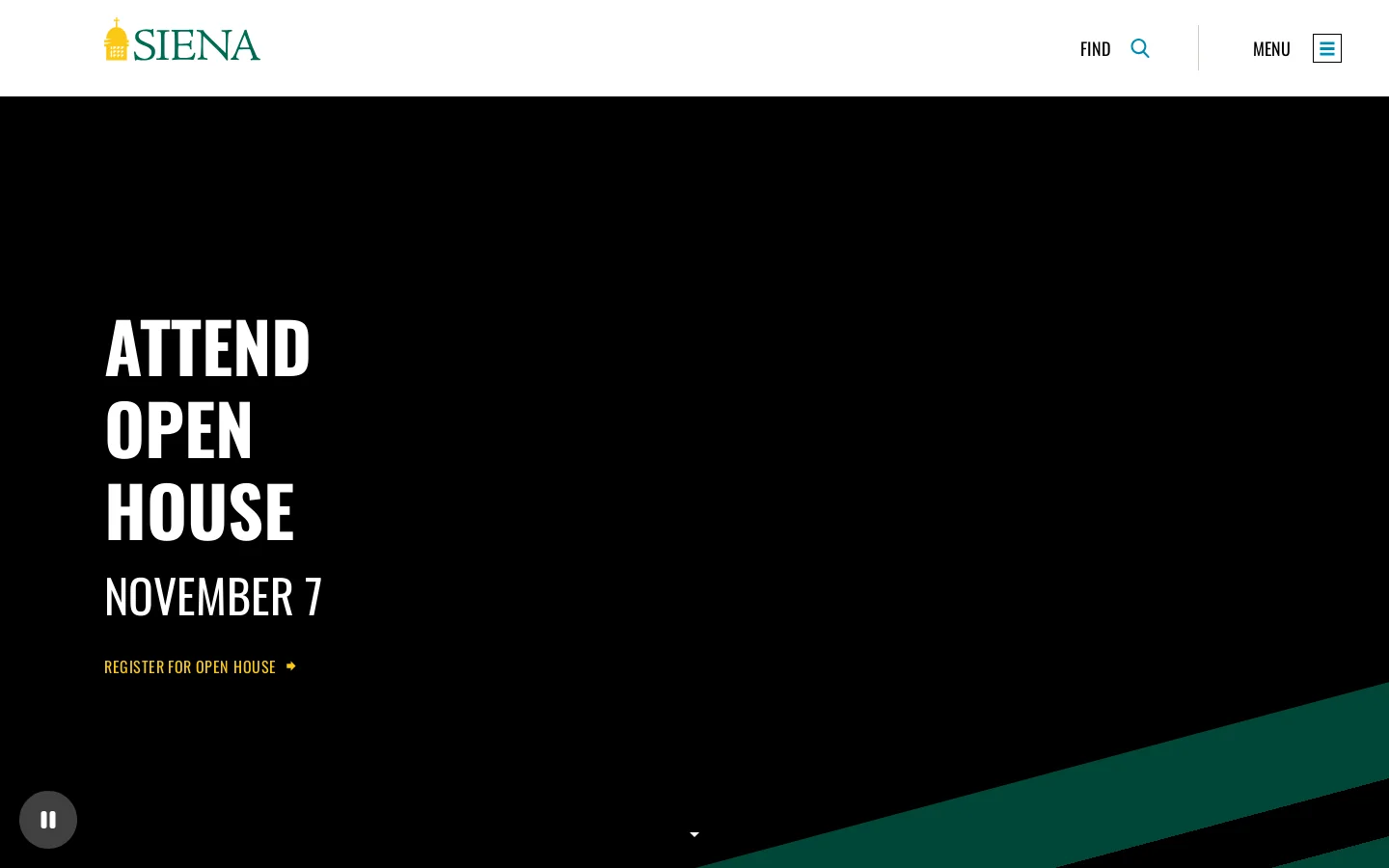 Siena University Homepage screenshot