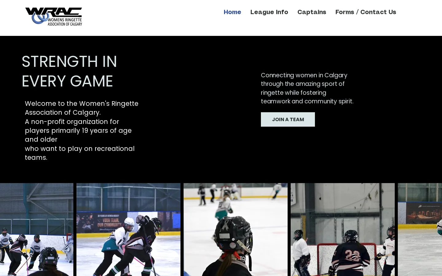 Womens Ringette Association of Calgary Homepage screenshot