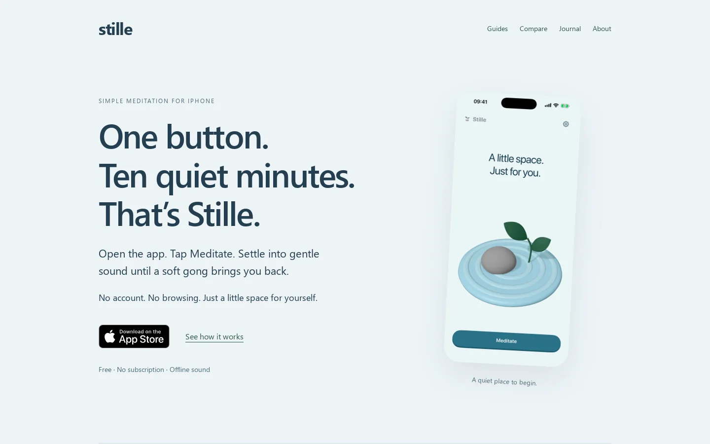 Stille Homepage screenshot