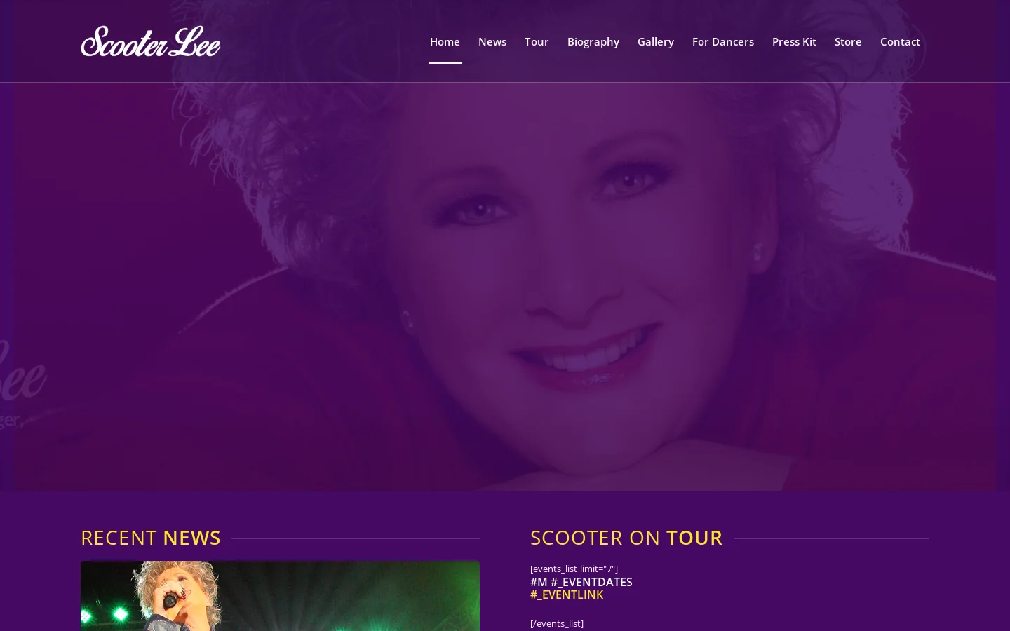 ScooterLee.com Homepage screenshot
