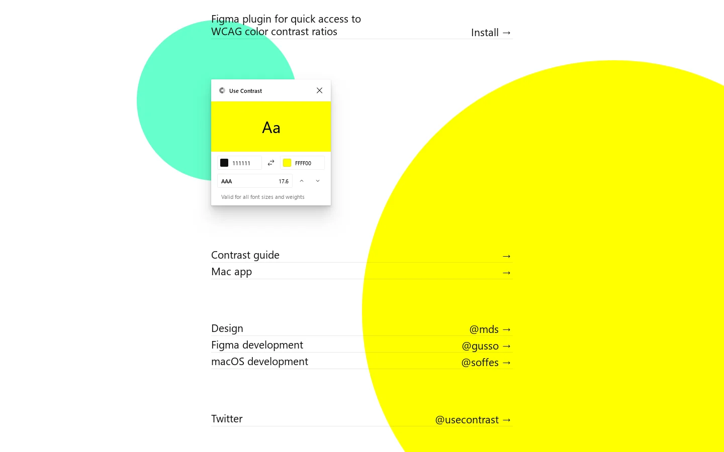Use Contrast Homepage screenshot