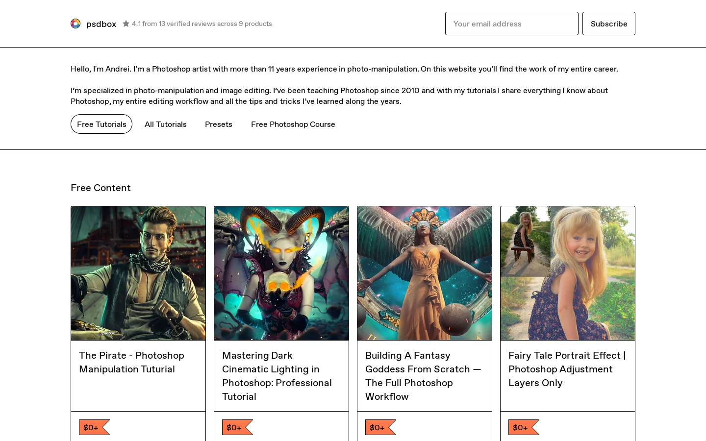 psdbox Homepage screenshot