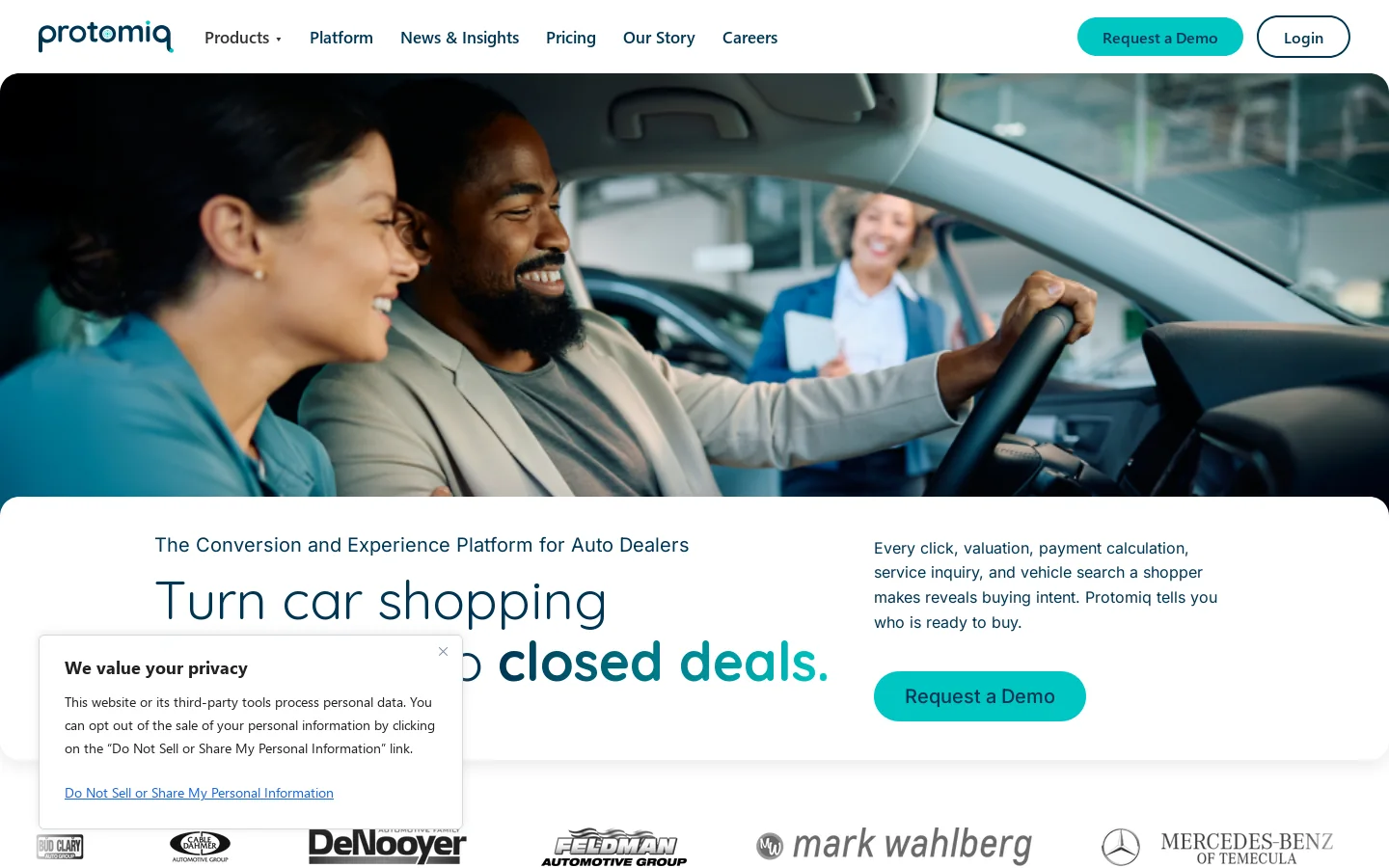 Protomiq Homepage screenshot