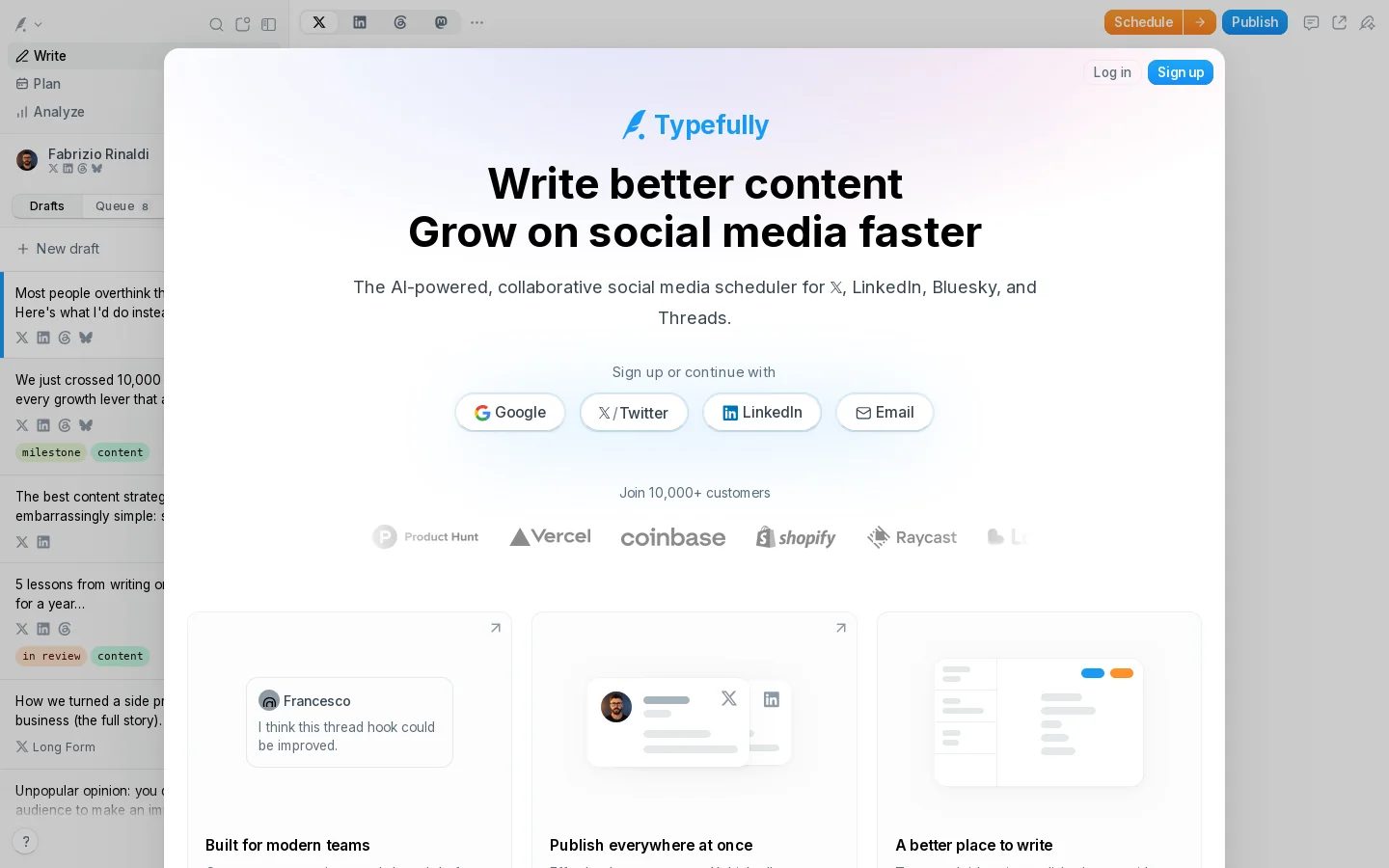 Typefully Homepage screenshot
