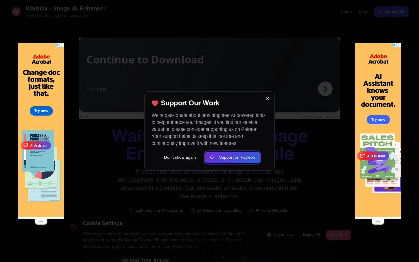 Waifu2x Homepage screenshot