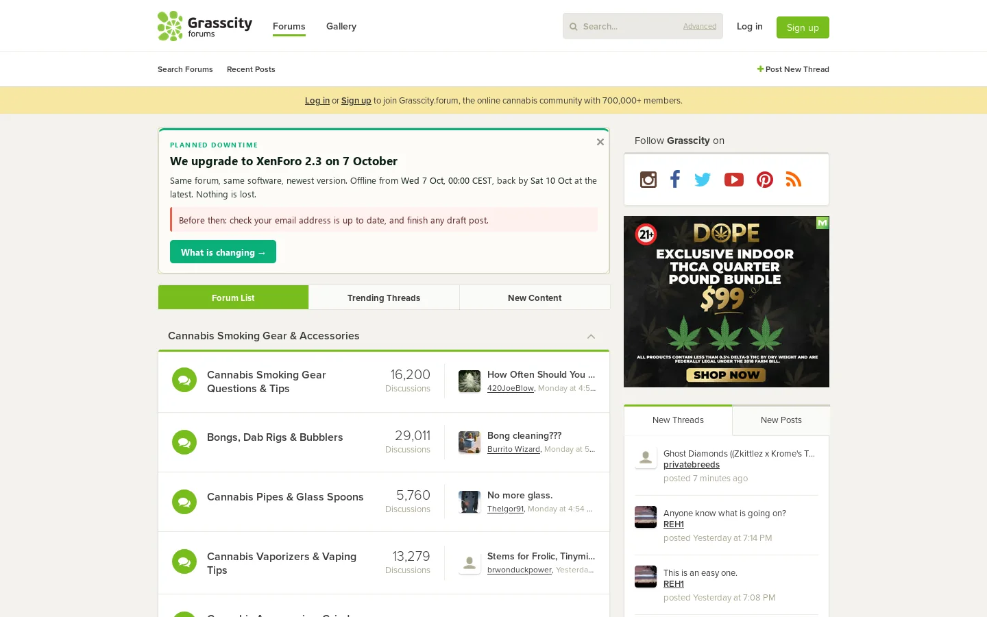Grasscity.forum Homepage screenshot