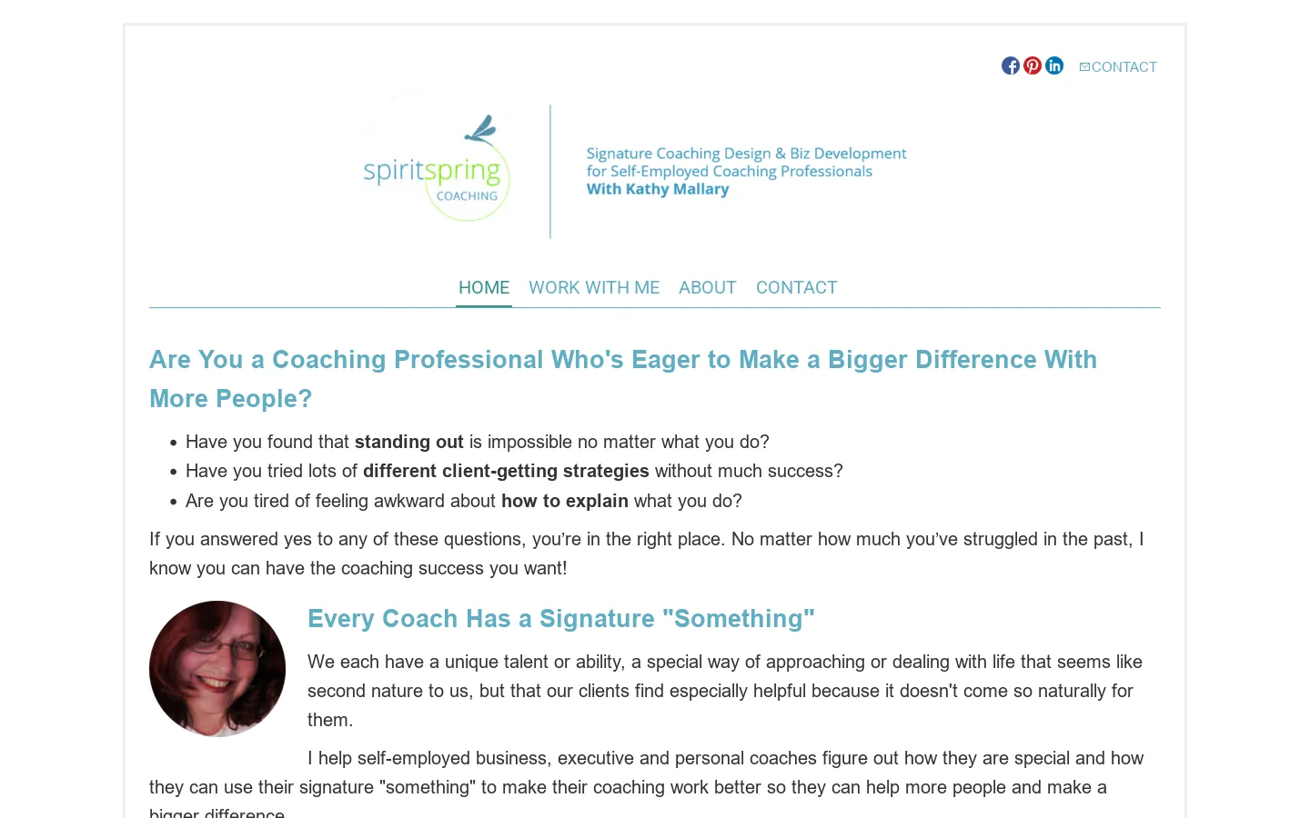 SpiritSpring Coaching Homepage screenshot