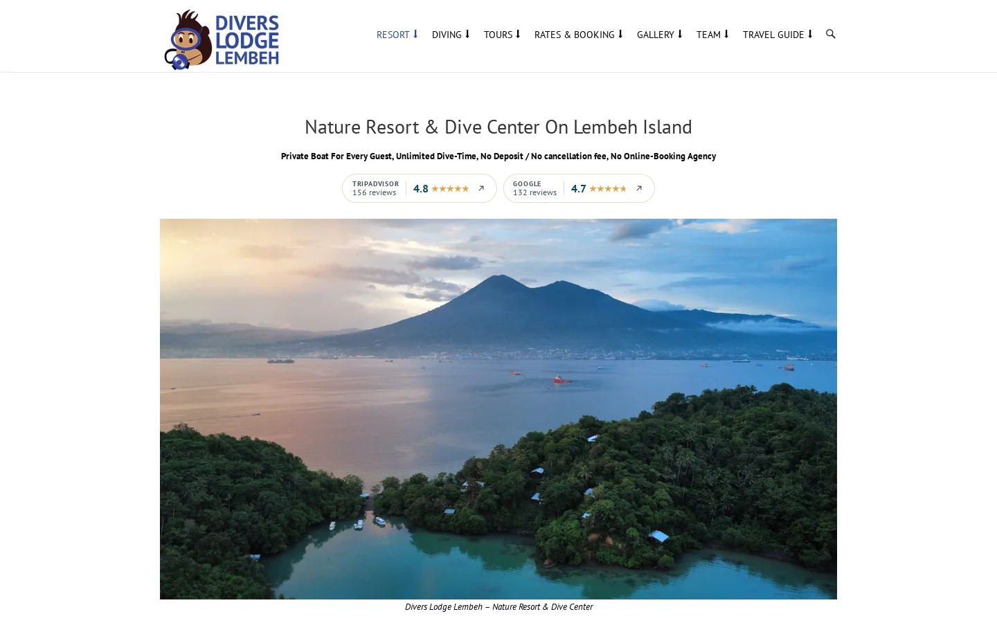 Divers Lodge Lembeh Homepage screenshot