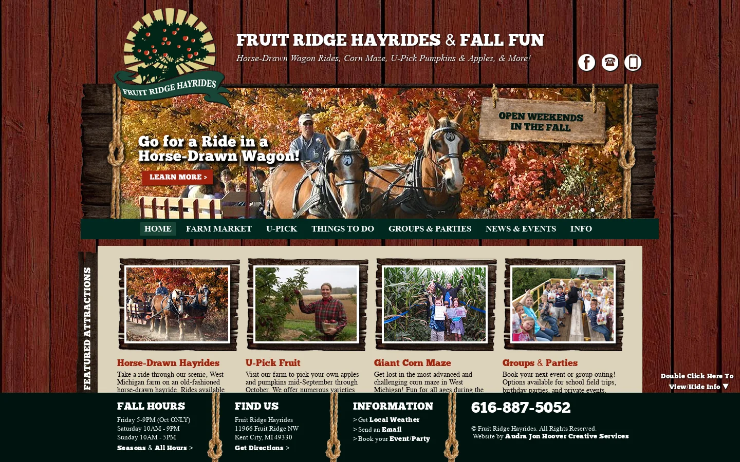Things to Do | West MI | Hayrides, Corn Maze, U-Pick Pumpkins Apples, Petting Zoo, Pony Rides Homepage screenshot