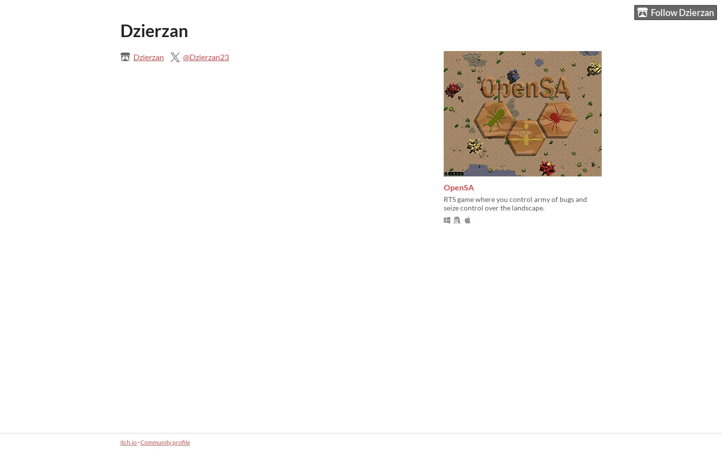 Dzierzan Homepage screenshot