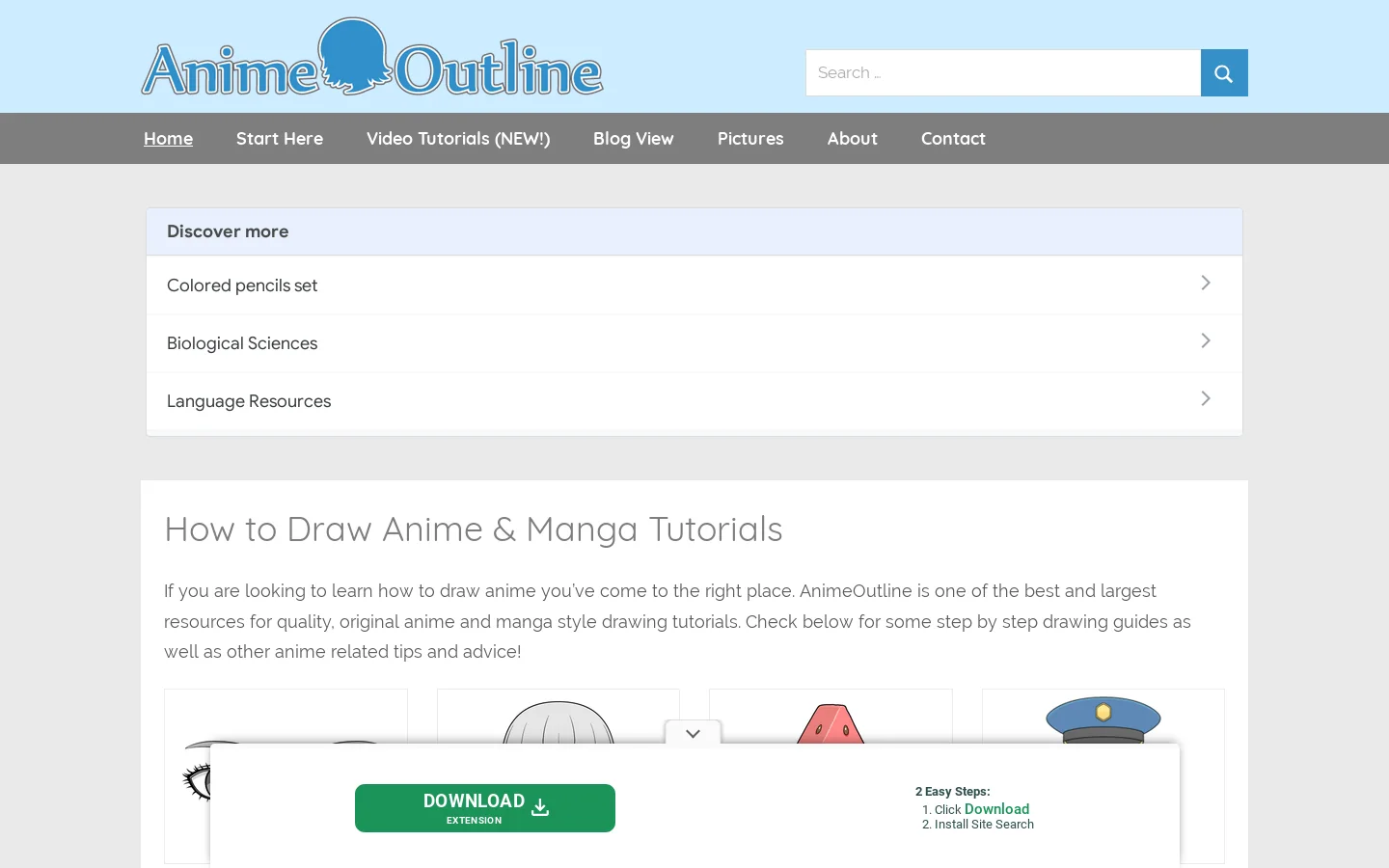 AnimeOutline Homepage screenshot