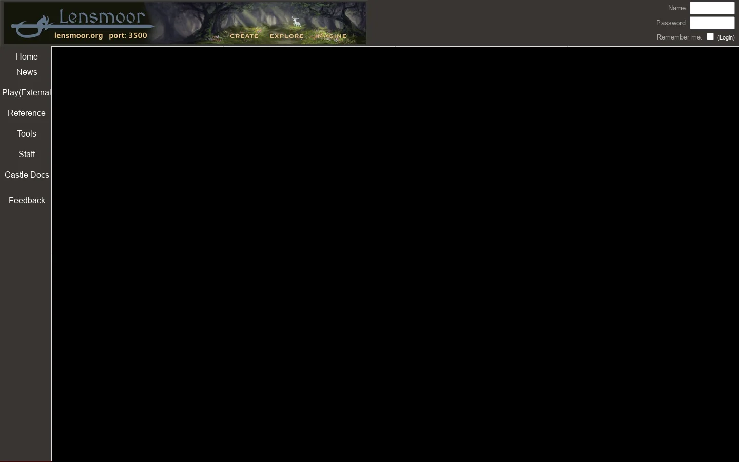 Lensmoor MUD Homepage screenshot